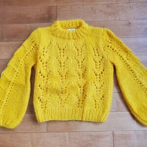 Bright Yellow GANNI Mohair Sweater Sz XS